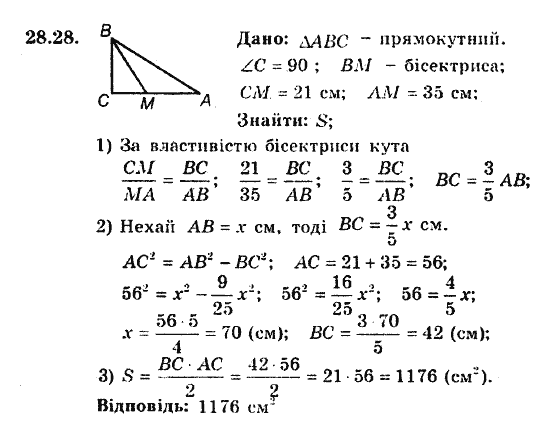 Геометрія 8. Для класів з поглибленним вивченням математики Мерзляк А.Г., Полонський В.Б., Якір М.С. Задание 2828