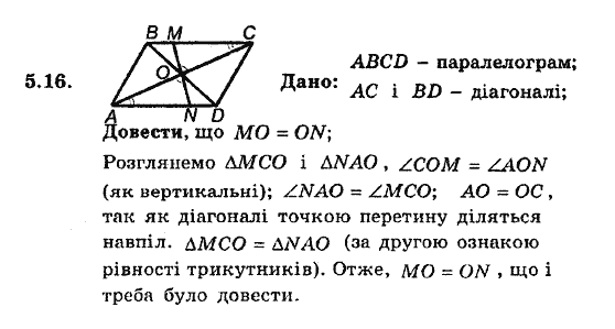 Геометрія 8. Для класів з поглибленним вивченням математики Мерзляк А.Г., Полонський В.Б., Якір М.С. Задание 516