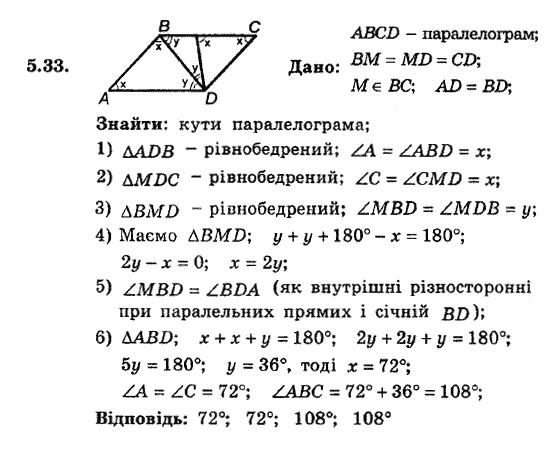Геометрія 8. Для класів з поглибленним вивченням математики Мерзляк А.Г., Полонський В.Б., Якір М.С. Задание 533
