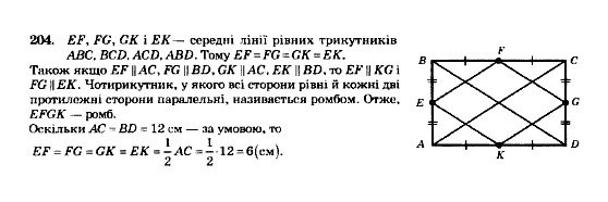 Геометрія 8 клас Мерзляк А.Г., Полонський В.Б., Якір М.С. Задание 204