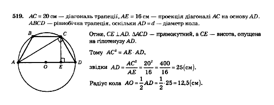 Геометрія 8 клас Мерзляк А.Г., Полонський В.Б., Якір М.С. Задание 519