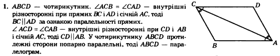 Геометрія 8 клас. Збірник Мерзляк А.Г., Полонський В.Б.,  Рабінович Ю.М., Якір М.С. Вариант 1