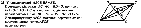 Геометрія 8 клас. Збірник Мерзляк А.Г., Полонський В.Б.,  Рабінович Ю.М., Якір М.С. Вариант 26