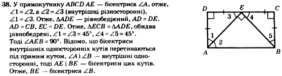 Геометрія 8 клас. Збірник Мерзляк А.Г., Полонський В.Б.,  Рабінович Ю.М., Якір М.С. Вариант 38