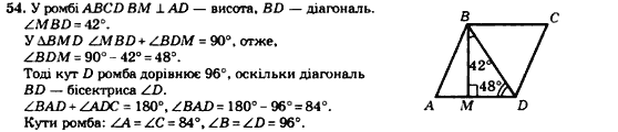 Геометрія 8 клас. Збірник Мерзляк А.Г., Полонський В.Б.,  Рабінович Ю.М., Якір М.С. Вариант 54