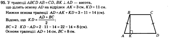 Геометрія 8 клас. Збірник Мерзляк А.Г., Полонський В.Б.,  Рабінович Ю.М., Якір М.С. Вариант 95