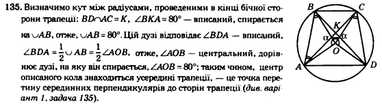 Геометрія 8 клас. Збірник Мерзляк А.Г., Полонський В.Б.,  Рабінович Ю.М., Якір М.С. Вариант 135