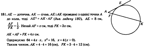 Геометрія 8 клас. Збірник Мерзляк А.Г., Полонський В.Б.,  Рабінович Ю.М., Якір М.С. Вариант 181