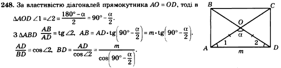 Геометрія 8 клас. Збірник Мерзляк А.Г., Полонський В.Б.,  Рабінович Ю.М., Якір М.С. Вариант 248