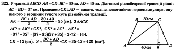 Геометрія 8 клас. Збірник Мерзляк А.Г., Полонський В.Б.,  Рабінович Ю.М., Якір М.С. Вариант 323