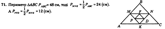 Геометрія 8 клас. Збірник Мерзляк А.Г., Полонський В.Б.,  Рабінович Ю.М., Якір М.С. Вариант 71