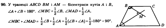 Геометрія 8 клас. Збірник Мерзляк А.Г., Полонський В.Б.,  Рабінович Ю.М., Якір М.С. Вариант 90