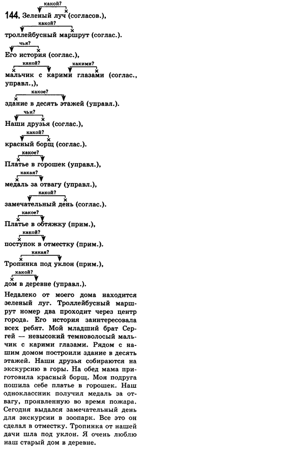 Російська мова 8 клас Малихіна О.В. Задание 144