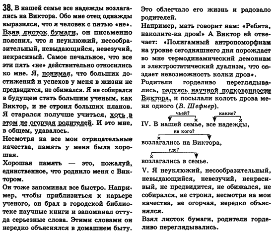 Російська мова 8 клас Малихіна О.В. Задание 38