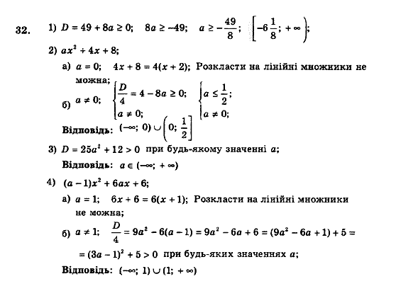 Алгебра 9 клас. Збірник задач і контрольних робіт Мерзляк А.Г., Полонський В.Б., Рабінович Ю.М., Якір М.С. Вариант 32