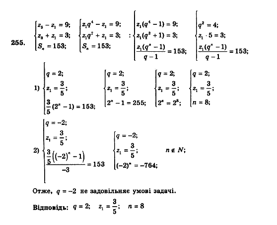 Алгебра 9 клас. Збірник задач і контрольних робіт Мерзляк А.Г., Полонський В.Б., Рабінович Ю.М., Якір М.С. Вариант 255