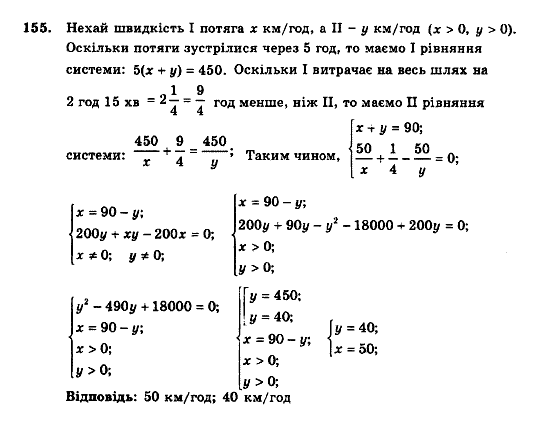 Алгебра 9 клас. Збірник задач і контрольних робіт Мерзляк А.Г., Полонський В.Б., Рабінович Ю.М., Якір М.С. Вариант 155