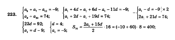 Алгебра 9 клас. Збірник задач і контрольних робіт Мерзляк А.Г., Полонський В.Б., Рабінович Ю.М., Якір М.С. Вариант 223