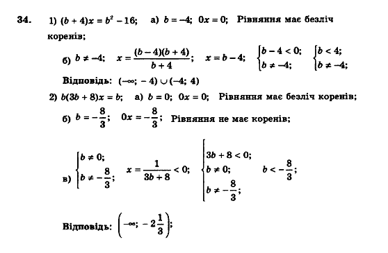 Алгебра 9 клас. Збірник задач і контрольних робіт Мерзляк А.Г., Полонський В.Б., Рабінович Ю.М., Якір М.С. Вариант 34