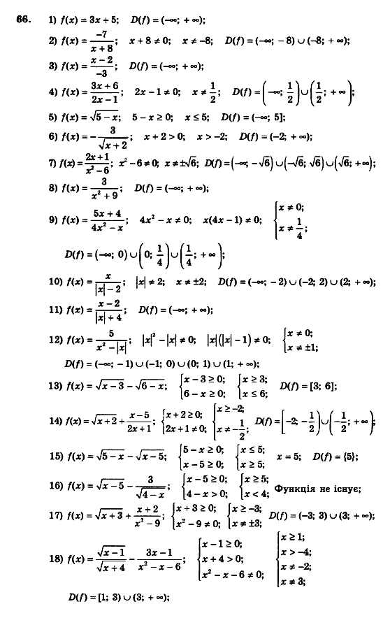 Алгебра 9 клас. Збірник задач і контрольних робіт Мерзляк А.Г., Полонський В.Б., Рабінович Ю.М., Якір М.С. Вариант 66