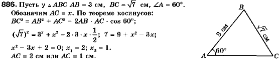 Геометрия 9 класс (для русских школ) Мерзляк А.Г., Полонский В.Б., Якир М.С. Задание 886