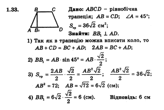 Геометрія 9 для класів з поглибленим вивченням математики Мерзляк А.Г., Полонський В.Б., Якір М.С. Задание 133