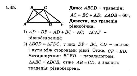 Геометрія 9 для класів з поглибленим вивченням математики Мерзляк А.Г., Полонський В.Б., Якір М.С. Задание 145