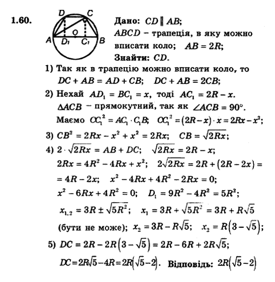 Геометрія 9 для класів з поглибленим вивченням математики Мерзляк А.Г., Полонський В.Б., Якір М.С. Задание 160