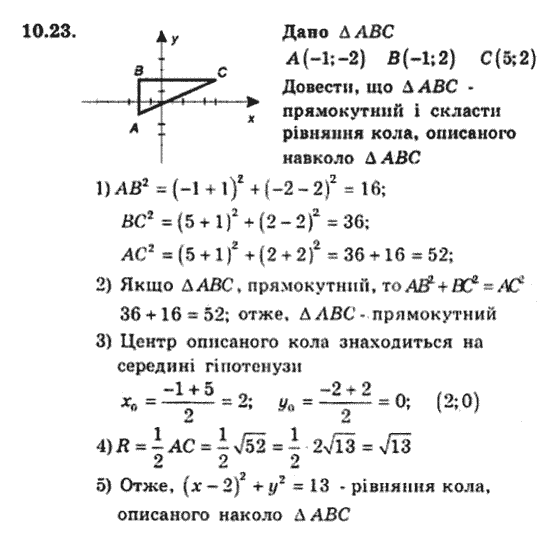 Геометрія 9 для класів з поглибленим вивченням математики Мерзляк А.Г., Полонський В.Б., Якір М.С. Задание 1023