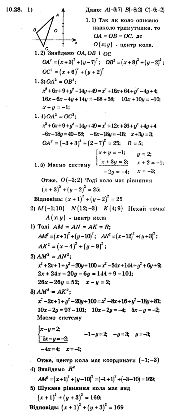 Геометрія 9 для класів з поглибленим вивченням математики Мерзляк А.Г., Полонський В.Б., Якір М.С. Задание 1028