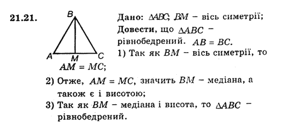 Геометрія 9 для класів з поглибленим вивченням математики Мерзляк А.Г., Полонський В.Б., Якір М.С. Задание 2121