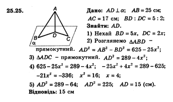 Геометрія 9 для класів з поглибленим вивченням математики Мерзляк А.Г., Полонський В.Б., Якір М.С. Задание 2525