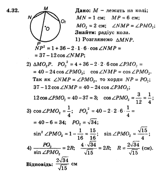 Геометрія 9 для класів з поглибленим вивченням математики Мерзляк А.Г., Полонський В.Б., Якір М.С. Задание 432