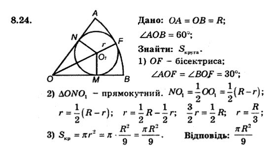 Геометрія 9 для класів з поглибленим вивченням математики Мерзляк А.Г., Полонський В.Б., Якір М.С. Задание 824