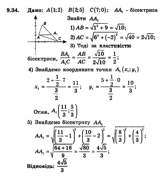 Геометрія 9 для класів з поглибленим вивченням математики Мерзляк А.Г., Полонський В.Б., Якір М.С. Задание 934