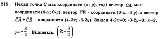 Геометрія 9 клас. Збірник задач і контрольних робіт Мерзляк А.Г., Полонський В.Б., Рабінович Ю.М., Якір М.С. Вариант 215