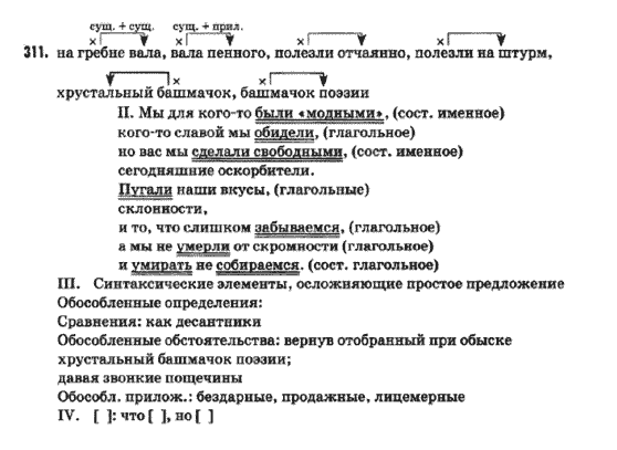 Русский язык 9 класс Быкова Е.И.  Задание 311
