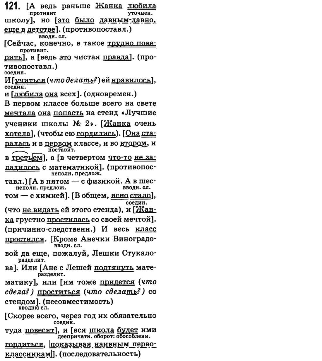 Русский язык 9 класс Баландина Н.Ф., Дегтярева К.В. Задание 121