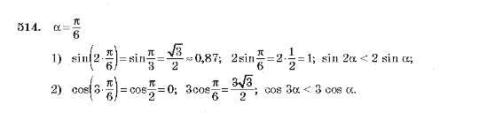 Алгебра 10 клас (Академічний рівень) Мерзляк А.Г. Задание 514