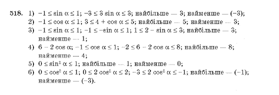 Алгебра 10 клас (Академічний рівень) Мерзляк А.Г. Задание 518