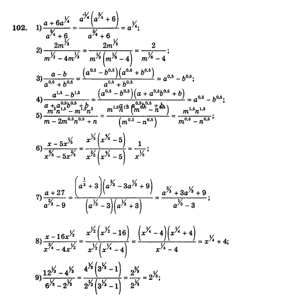 Алгебра і початки аналізу (збірник задач і контрольних робіт) Мерзляк А.Г., Полонський В.Б., Рабінович Ю.М., Якір М.С. Вариант 102