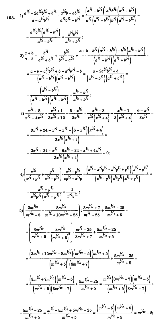 Алгебра і початки аналізу (збірник задач і контрольних робіт) Мерзляк А.Г., Полонський В.Б., Рабінович Ю.М., Якір М.С. Вариант 103