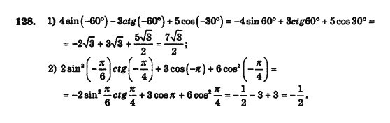 Алгебра і початки аналізу (збірник задач і контрольних робіт) Мерзляк А.Г., Полонський В.Б., Рабінович Ю.М., Якір М.С. Вариант 128