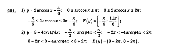 Алгебра і початки аналізу (збірник задач і контрольних робіт) Мерзляк А.Г., Полонський В.Б., Рабінович Ю.М., Якір М.С. Вариант 201