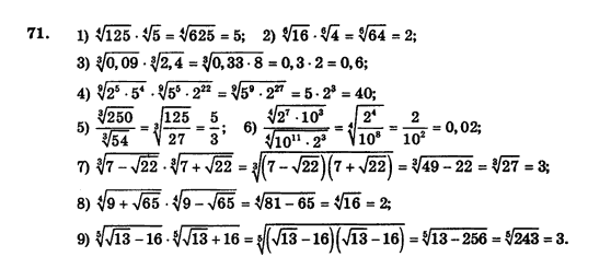 Алгебра і початки аналізу (збірник задач і контрольних робіт) Мерзляк А.Г., Полонський В.Б., Рабінович Ю.М., Якір М.С. Вариант 71
