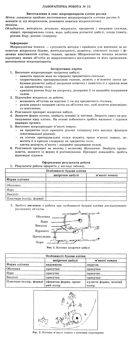 Біологія 10 клас С.В. Межжерін, Я.О. Межжеріна, Т.В. Коршевнюк Задание 13