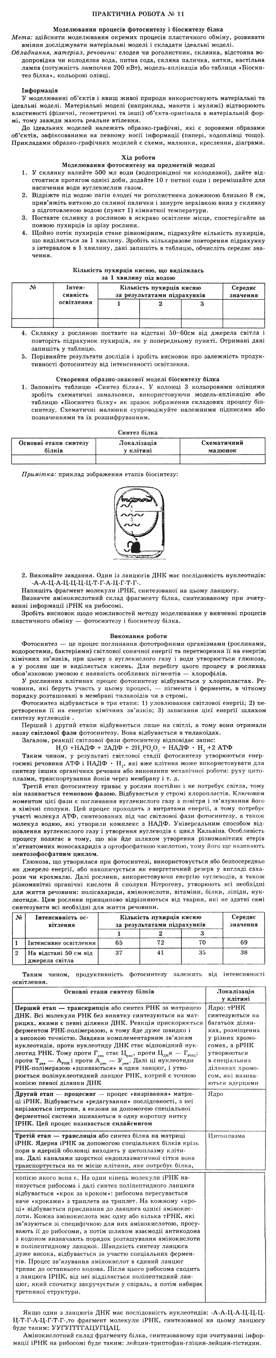 Біологія 10 клас С.В. Межжерін, Я.О. Межжеріна, Т.В. Коршевнюк Задание 11