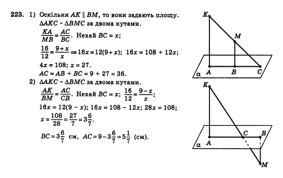 Геометрія 10 клас Бевз Г.П., Бевз В.Г., Владімірова Н.Г., Владіміров В.М. Задание 223