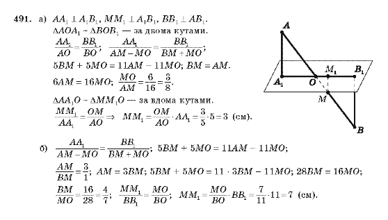 Геометрія 10 клас Бевз Г.П., Бевз В.Г., Владімірова Н.Г., Владіміров В.М. Задание 491