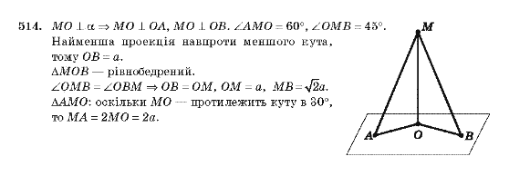 Геометрія 10 клас Бевз Г.П., Бевз В.Г., Владімірова Н.Г., Владіміров В.М. Задание 514